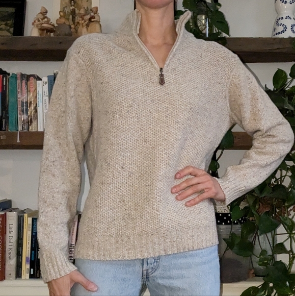 Italian 1/4 zip wool blend sweater - Picture 5 of 6